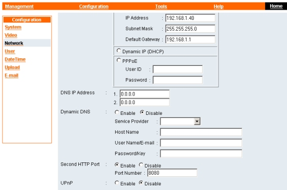 Trendnet IP Camera Setup Network Settings